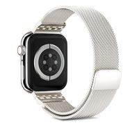Metal Strap Compatible with Apple Watch Straps 41mm 40mm 38mm for Women, Stainless Steel Milanese Loop Magnetic Adjustable Replacement Band for iWatch Series 10 9 8 7 6 5 4 3 2 1 SE Starlight