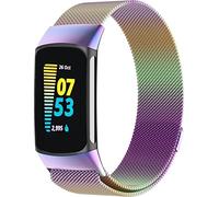 Metal Strap Compatible with Fitbit Charge 6/Fitbit Charge 5 Strap for Men Women - Magnetic Clasp Stainless Steel mesh Loop Adjustable Metal Band Replacement for Charge 6/Charge 5 (Colorful)