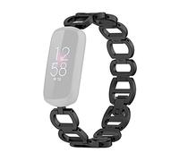Metal Strap,Compatible with Fitbit Luxe Metal Strap,Classic Metal Wristband Arm Bands Chain Bracelet Replacement for Luxe Activity Tracker (Black)