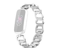 Metal Strap,Compatible with Fitbit Luxe Metal Strap,Classic Metal Wristband Arm Bands Chain Bracelet Replacement for Luxe Activity Tracker (Silver)