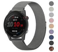 Metal Strap for Garmin Forerunner 255 Watch Strap/265 Strap, Vivoactive 4, Venu 2/Venu 3, Stainless Steel Bracelet Replacement Band with Enhanced Magnet (Space grey)