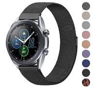 Metal Strap for Samsung Galaxy Watch 3 45mm / Gear S3 Frontier / S3 Classic, 22mm Metal Strap with Enhanced Magnet for Huawei Watch/GalaxyWatch 46mm (22mm, Black)
