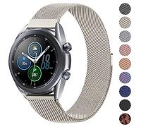 Metal Strap for Samsung Galaxy Watch 3 45mm / Gear S3 Frontier / S3 Classic, 22mm Metal Strap with Enhanced Magnet for Huawei Watch/GalaxyWatch 46mm (22mm, Starlight)