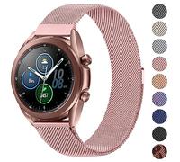 Metal Strap for Samsung Galaxy Watch 3 45mm / Gear S3 Frontier / S3 Classic, 22mm Metal Strap with Enhanced Magnet for Huawei Watch/GalaxyWatch 46mm (22mm, Rose pink)