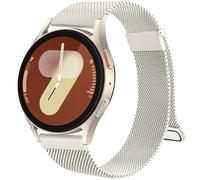 Metal Strap for Samsung Galaxy Watch 7 / 6 40mm 44mm / 6 Classic 43mm 47mm, Stainless Steel Replacement Band With Enhanced Magnet (Starlight)