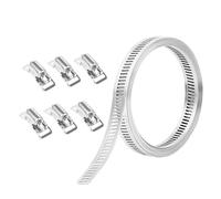 Metal Strap with 5 Fasteners Gear Clip Adjustable Pipe Ducting Hose Clamp Stainless Steel Hose Clamp Easily Install