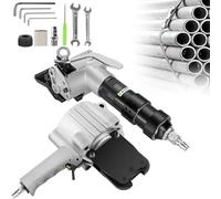 Metal Strapping Tool Pneumatic Steel Strapping Machine Tensioner Cutter Sealer Heavy Duty for 19/25/32mm Width Steel Straps Packaging Banding Machine