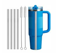 Metal Straw Replacement for Stanley Quencher ProTour Flip Tumbler 40oz,4 Pack Stainless Steel Drinking Straw with Cleaning Brush for Stanley Quencher ProTour 40oz Cup