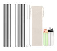Metal Straws for Owala Freesip Water Bottle 24oz/32oz, 8Pcs 21cm Replacement Reusable Stainless Steel Straw with 2Pcs Cleaning Brush and 1 Travel Pouch, Accessories Compatible with Owala 710ml/945ml