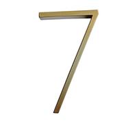 Metal street number, 127mm Golden Floating Modern House Number Satin Brass Door Home Address Numbers, For House Digital Outdoor Sign Plates 5 Inch(7)