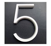 Metal street number, 127mm White Floating Modern House Number White Door Home Address Numbers, For House Digital Outdoor Sign Plates 5 In. #0-9 1pcs(5)