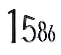 Metal street number, 142mm Modern Number Signs On The Door Extra Large Black Apartment Address And Mailbox Plate 0-9 plaques(5)