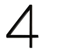 Metal street number, 142mm Modern Number Signs On The Door Extra Large Black Apartment Address And Mailbox Plate #0-9 Front Door Numbers(4)