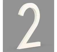 Metal street number, 1pc 6" 15cm Floating House Number White Aluminum Number Metal Address Plate Apartment Door Number Outdoor House Number 0-9 plaques(2)