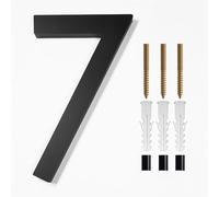 Metal street number, 1PC Floating House Number,Modern Letters Door Alphabet,Home Outdoor Black 3D Numbers Address Door Number Plaques For Wall plaques(7)