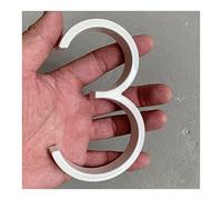 Metal street number， 1pcs 125mm White Floating House Number, Aluminum Big Modern Sign Home OutAddress Plaque(125mm5 inch 3)