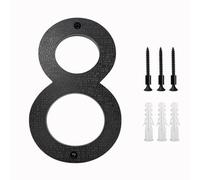 Metal street number， 200mm/8 In Floating House Number ABS Black Relief Numbers Address Sign 0-9 Letters Big Modern Door Plates Home Outdoor Numeros plaques(8)