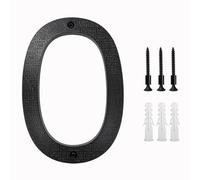 Metal street number， 200mm/8 In Floating House Number ABS Black Relief Numbers Address Sign 0-9 Letters Big Modern Door Plates Home Outdoor Numeros plaques(0)
