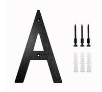 Metal street number， 200mm/8 In Floating House Number ABS Black Relief Numbers Address Sign 0-9 Letters Big Modern Door Plates Home Outdoor Numeros plaques(A)