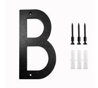 Metal street number， 200mm/8 In Floating House Number ABS Black Relief Numbers Address Sign 0-9 Letters Big Modern Door Plates Home Outdoor Numeros plaques(B)