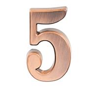 Metal Street Number, 3/4 Digit House Number Door Plate Imitation Metal Sign Plastic Outdoor Mailbox Hotel Apartment 0-9 with Self Adhesive Sticker Front Door Numbers(5)