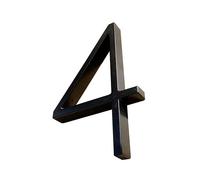 Metal street number, 5 Inches Letters Door Plates Floating Outdoor Address Sign Plate, For Yard Door Plaque Number Modern Mailbox(Number 4)