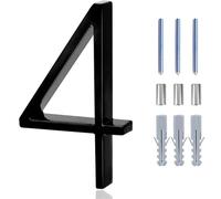 Metal street number, 5inch Floating Zinc Alloy Black Modern Number Signs On The Door Apartment Mailbox Address Plate Sign With Nail Kit plaques(4)