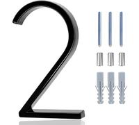 Metal street number, 5inch Floating Zinc Alloy Black Modern Number Signs On The Door Apartment Mailbox Address Plate Sign With Nail Kit plaques(2)