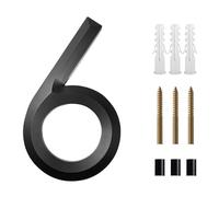 Metal street number， 8 Inch/200 Mm Floating House Number 3D Numbers Address Sign #0-9 Letters Big Modern Door Plates Home Outdoor Front Door Numbers(6)