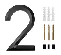 Metal street number， 8 Inch/200 Mm Floating House Number 3D Numbers Address Sign #0-9 Letters Big Modern Door Plates Home Outdoor Front Door Numbers(2)