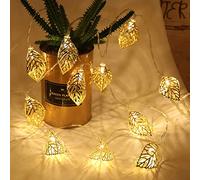 Metal String Lights, 6M 40 LEDs Golden Metal Leaf Light USB Powered Diamond Fairy String Lights for Christmas Home Party Decoration