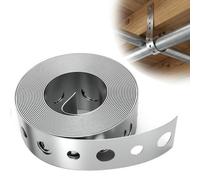 Metal Strips with Perforated Holes Galvanised Steel Band Metal Fixing Strap | 3/4 Inch × 10FT Builders Fence Brackets Fixing Banding Ties and Pipe Hanging Support Straps for Construction Plumbing DIY