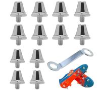 Metal Studs Football Boots, 12 PCS Football Studs Metal Studs Football Boots Replacement Football Shoe Studs Replacement with Wrench for Men boy Adults Shoes Replacement Studs Silver 15/13 mm