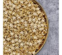 Metal Sugar Needle Shaped Sugar Beads Gold Silver Cake Decoration Donut Baking Holiday Party Dessert Decoration Decoration (Color : Gold star, Size : 50g)