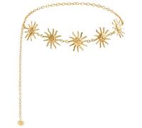 Metal Sunflower Waist Chain Belt Bikini Sun Moon Flower Waist Chains Jewelry Summer Beach Waist Belly Chain Adjustable Body Link Belt for Women, L, Metal, No Gemstone