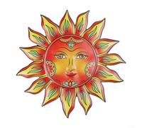 Metal Sunflower Wall Plaque, 34cm Iron Sun Flower Wall Art with Warm-Toned and Petal-Shaped Flames, Hanging Metal Sun Decor for Home