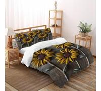 Metal Sunflowers 3 Pcs Bedding Set Cartoon Fantasy Art 3D Printed King Size Teen Soft Microfiber With Sheet Pillowcases King(220x240cm)