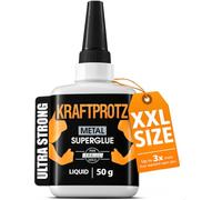 Metal Super Glue Liquid 50g - Repairs Steel Zinc Aluminium Instant Adhesive