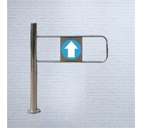 Metal Swing Gate For Supermarket Entrance, Automatic Closure One-Way Door, 90°Opens Access Barrier, Entrance And Exit Device, For Stores, Yards, Warehouses(Left,50x100cm/19.7x39.4in)