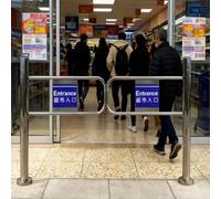 Metal Swing Gate for Supermarket Entrance Security, with Spring-Loaded Safety Swing Gates Design, for Warehouse, Library, and Commercial Use(170cm/66.9in)