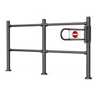 Metal Swing Safety Gate for Supermarkets - Spring-Loaded Automatic Closing Entrance Door for Pedestrian Access - One-Way Import Export Cashier Counter Gate (Black 200x100cm)