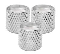 METAL SWITCH KNOB REPLACEMENT ACCESSORY GUITAR BASS VOLUME CONTROL KNOBS 3PCS (Silver)