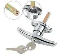 Metal T-Handle Garage Door Lock Rear Fix Keyed to Differ, Waterproof Rustproof Short Lever Lock Mechanism for Caravan, Shed, Campervan, Trailer or Industrial