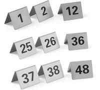 Metal Table Card, Stainless Steel Number Signs For Restaurants - 1-50/100 Tent Style Stands, Cafes, Bars, Parties, Weddings, Easy To Chlean And Place(1 to 50)