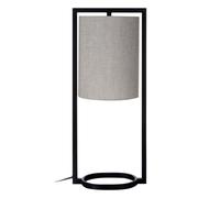 Premier Housewares Lara Metal Table Lamp with Grey Fabric Shade, Grey