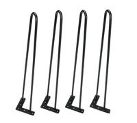 Metal Table Legs Set of 4, 71cm Black Steel Hairpin Legs for Dining Table or Desk, Modern Mid Century Style