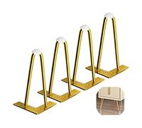 Metal Table Legs Set of 4, Heavy-Duty Black with Rubber Floor Protectors, Adjustable with Two Crossbars, Ideal for TV Stands, Drawers, Sofas, Cabinets, Nightstands.