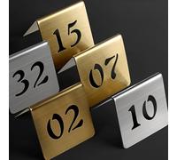 Metal Table Numbers, Restaurant Table Tent, Tent Style Table Number Cards, Flexible Wedding Restaurant Bars Cafe Signs, Double Sided Display Of Numbers, for Weddings Parties Banquets Receptions(Gold 8