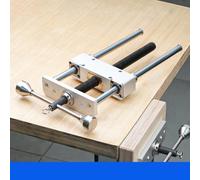 Metal Table Vice for Woodworking, 300mm Clamp Range, Inertia Clamping Bench Vise with M8 Mounting Holes, Silver