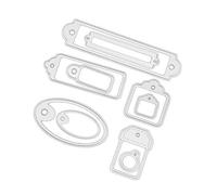 Metal Tag Cutting Dies,Label Bookmark Die Cuts Combined Loading for Card Making, Metal Stencils for Paper Crafting Scrapbooking Reusable, Etched Dies Craft，DIY Project (Set of 10 Pcs Tag)